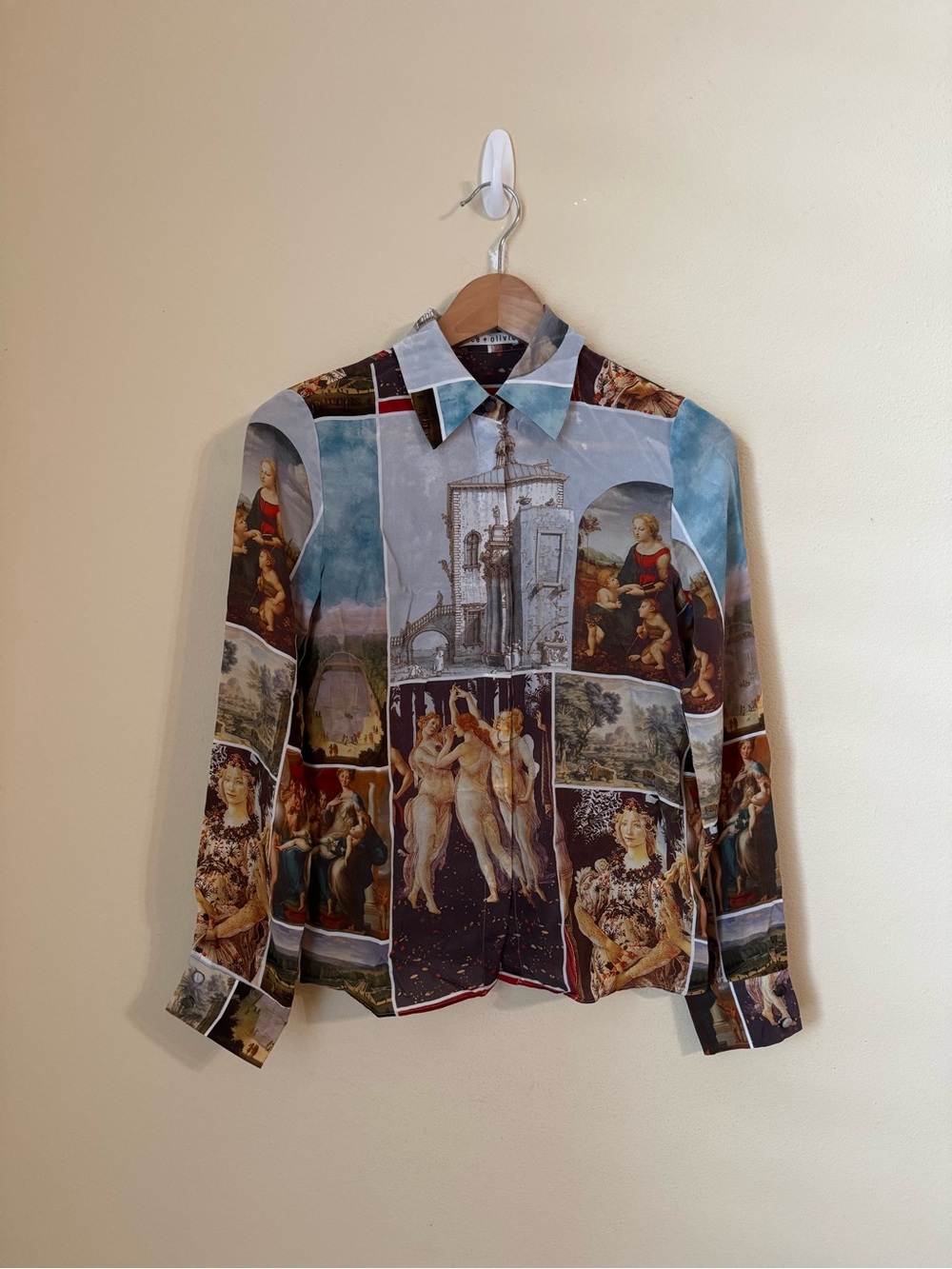 Alice + Olivia Willa Silk Blouse Shirt Sunday Dreaming XS